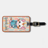 À Bagage Étiquette de la fille Cartoon Kitty Nom du chat Ba (Devant horizontal)