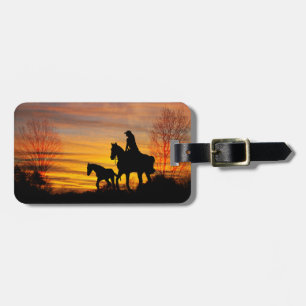 À Bagage Étiquette de la fille Sunset Horseback Ride des ba