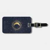 À Bagage Étiquette de la lune d'or Monogramme de croissant  (Devant horizontal)