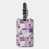 À Bagage Étiquette de la nuance violette Motif Monogramme (Devant Vertical)