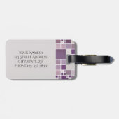 À Bagage Étiquette de la nuance violette Motif Monogramme (Dos horizontal)