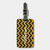 À Bagage Étiquette de la Parties scintillant Chevron (Devant Vertical)