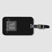 À Bagage Étiquette de la police gras monogramme (Devant Horizontal)