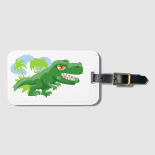 À Bagage Étiquette de la valise de caricature Tyrannosaurus
