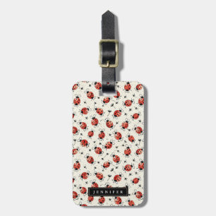 À Bagage Étiquette de la valise des fleurs de Ladybug