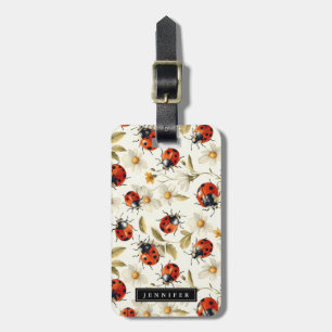 À Bagage Étiquette de la valise des fleurs de Ladybug