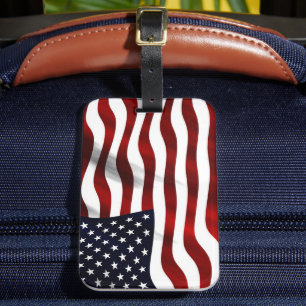 À Bagage Étiquette de la valise du drapeau américain