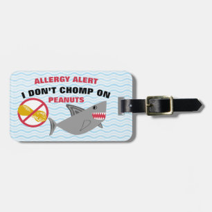 À Bagage Étiquette de requin d'alerte d'allergie d'arachide