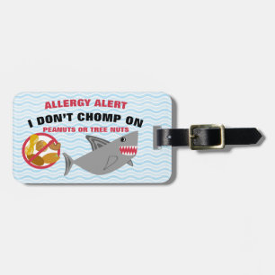À Bagage Étiquette de requin d'alerte d'allergie d'écrou