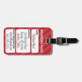 À Bagage Étiquette de sac de carte d'embarquement (Devant horizontal)