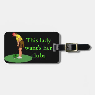 À Bagage Étiquette de sac de golfeur de Madame