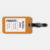 À Bagage Étiquette de sac pour bébé âne marine et orange (Dos horizontal)