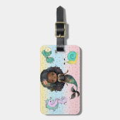 À Bagage étiquette de valise de sirène de fille africaine a (Devant Vertical)