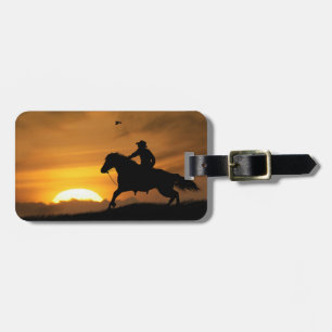 À Bagage Étiquette de valise Lone Riding Cowboy dans le cou