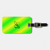 À Bagage Étiquette décorée d'un monogramme brillamment (Devant horizontal)