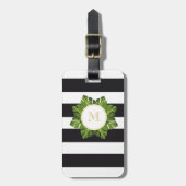 À Bagage Étiquette décorée d'un monogramme tropicale de (Devant Vertical)