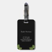 À Bagage Étiquette décorée d'un monogramme tropicale de (Dos Vertical)