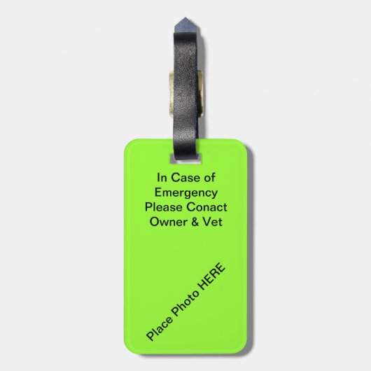 À Bagage Étiquette d'identification de chenil/caisse (Dos Vertical)