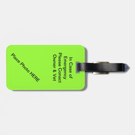 À Bagage Étiquette d'identification de chenil/caisse (Dos horizontal)