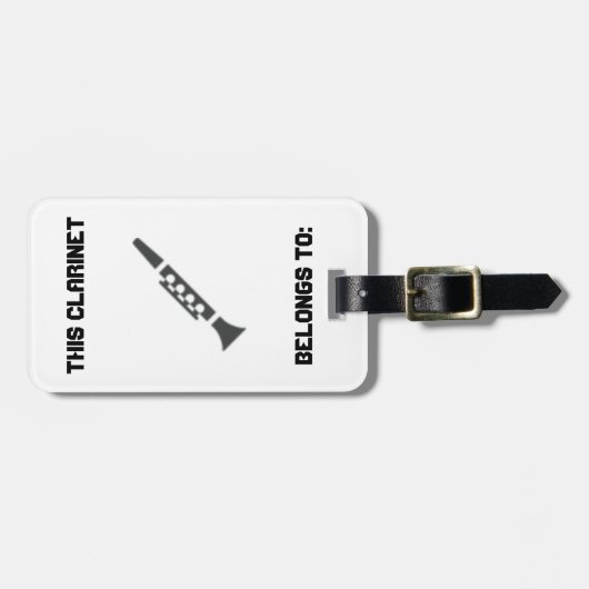 À Bagage Étiquette d'identification de clarinette (Devant horizontal)