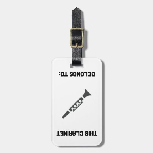 À Bagage Étiquette d'identification de clarinette (Devant Vertical)