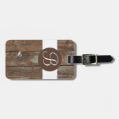 À Bagage Étiquette faite sur commande en bois rustique de (Devant horizontal)