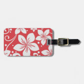 À Bagage Étiquette faite sur commande florale rouge et (Devant horizontal)