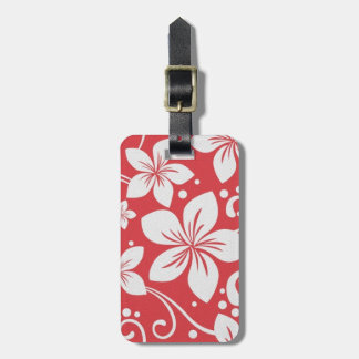 À Bagage Étiquette faite sur commande florale rouge et