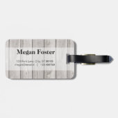 À Bagage Étiquette florale en bois légère rustique (Dos horizontal)