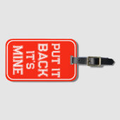 À Bagage Étiquette Gras Rouge Drôle (Devant Horizontal)