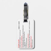 À Bagage Étiquette grave d'identification et de GLACE (Dos Vertical)
