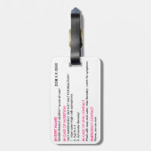 À Bagage Étiquette grave d'identification et de GLACE (Dos Vertical)
