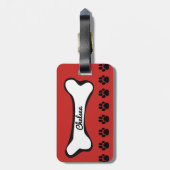 À Bagage Étiquette mignonne d'animal familier de patte d'os (Dos Vertical)