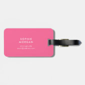À Bagage Étiquette Monogram Chic Pink Ribbon Polka Dot (Dos horizontal)