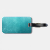 À Bagage Étiquette Monogramme en acrylique bleu sous-marin (Dos horizontal)