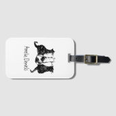 À Bagage Étiquette Monogramme - Noir et blanc pour vêtement (Devant Horizontal)