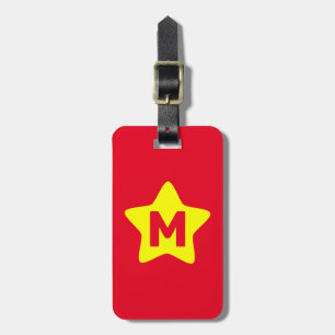 À Bagage Étiquette Monogramme rouge étoile jaune