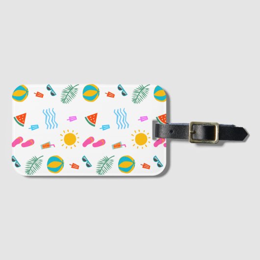 À Bagage Étiquette Motif de la plage d'été (Devant Horizontal)