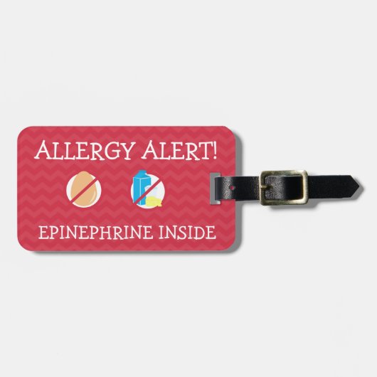 À Bagage Étiquette multiple d'alerte d'allergie alimentaire (Devant horizontal)
