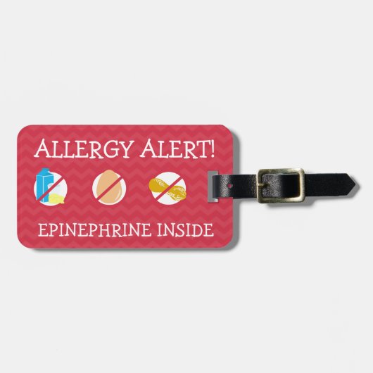 À Bagage Étiquette multiple d'alerte d'allergie alimentaire (Devant horizontal)
