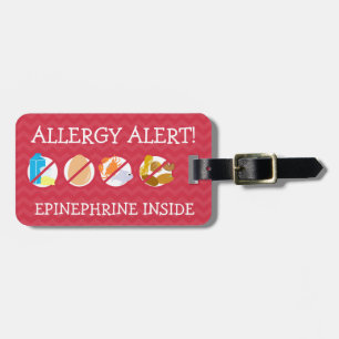À Bagage Étiquette multiple d'alerte d'allergie alimentaire