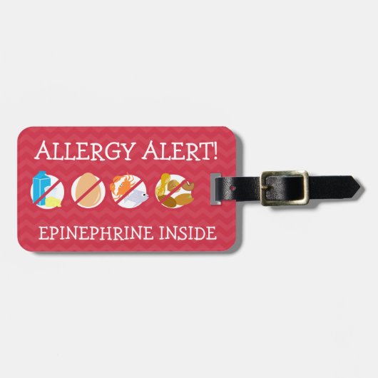 À Bagage Étiquette multiple d'alerte d'allergie alimentaire (Devant horizontal)