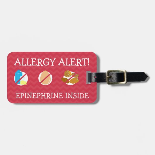 À Bagage Étiquette multiple d'alerte d'allergie alimentaire (Devant horizontal)