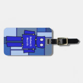 À Bagage Étiquette personnalisable d'école de robot (Devant horizontal)