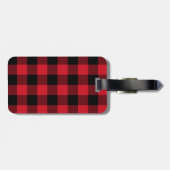 À Bagage Étiquette Red Buffalo Plaid Christmas Stocker Nom (Dos horizontal)