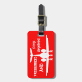 À Bagage Étiquette rouge personnalisable d'identité de (Devant Vertical)