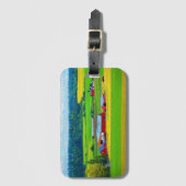 À Bagage Étiquette rouge rustique sur les bagages Ebey Prai (Devant Vertical)