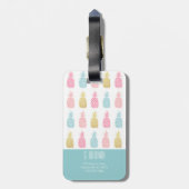 À Bagage Étiquette tropicale de monogramme d'ananas d'or (Dos Vertical)