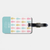 À Bagage Étiquette tropicale de monogramme d'ananas d'or (Dos horizontal)