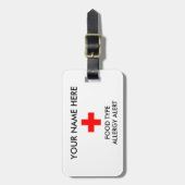 À Bagage Étiquette vigilante de l'allergie ID/ICE (Devant Vertical)